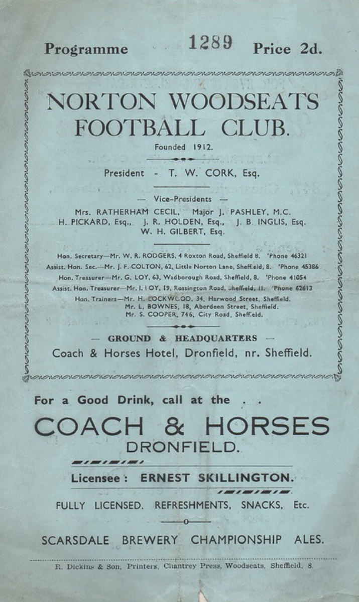 Norton Woodseats v Ferryhill Amateur Cup 1st round 1949-50