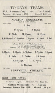Norton Woodseats v Ferryhill Amateur Cup 1st round 1949-50