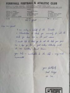 Letter to Mrs Garrett from Fred Briggs 11/8/1980