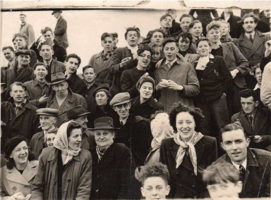 Ferryhill Athletic Crowd scene from behind Dean Bank End goal GW