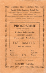 Ferryhill v East Tanfield Programme 27th Dec 1947 1 GW